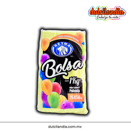 Bolsas Camiseta Mediana 25x50cm Poliseda REYMA Bolsa 1Kg