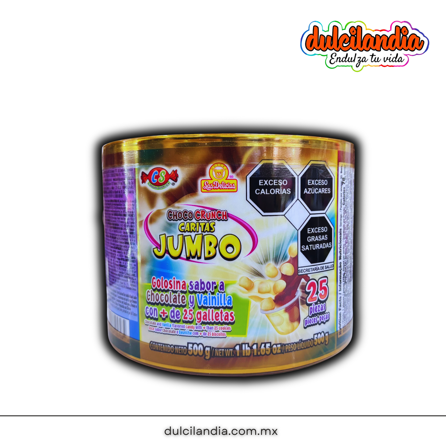 Choco Crunch Caritas Jumbo 20g LAS DELICIAS Estuche c/25