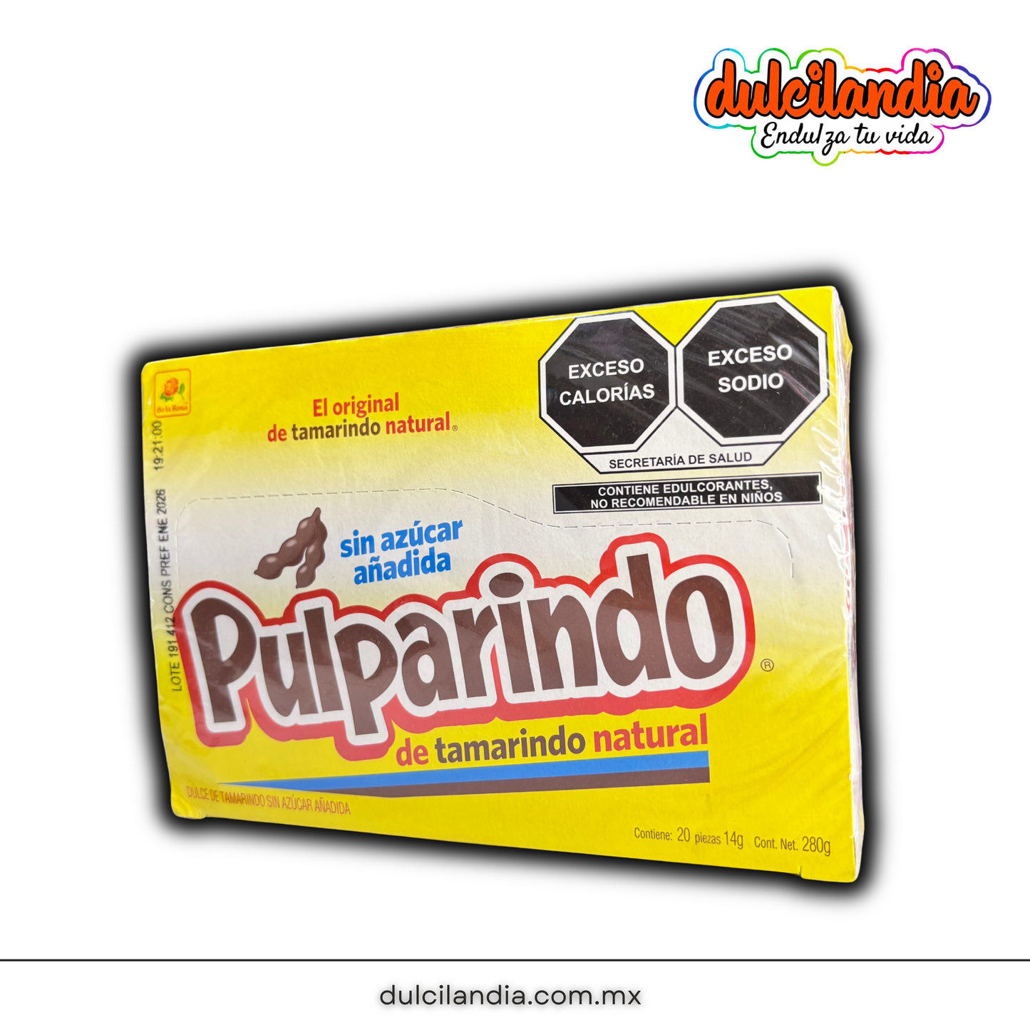 Pulparindo Sin Azúcar DE LA ROSA Caja c/20