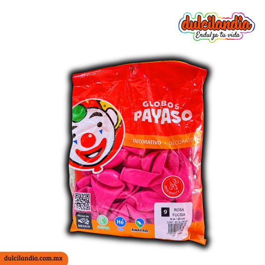 Globos #9 Rosa Fucsia GLOBOS PAYASO Bolsa c/50