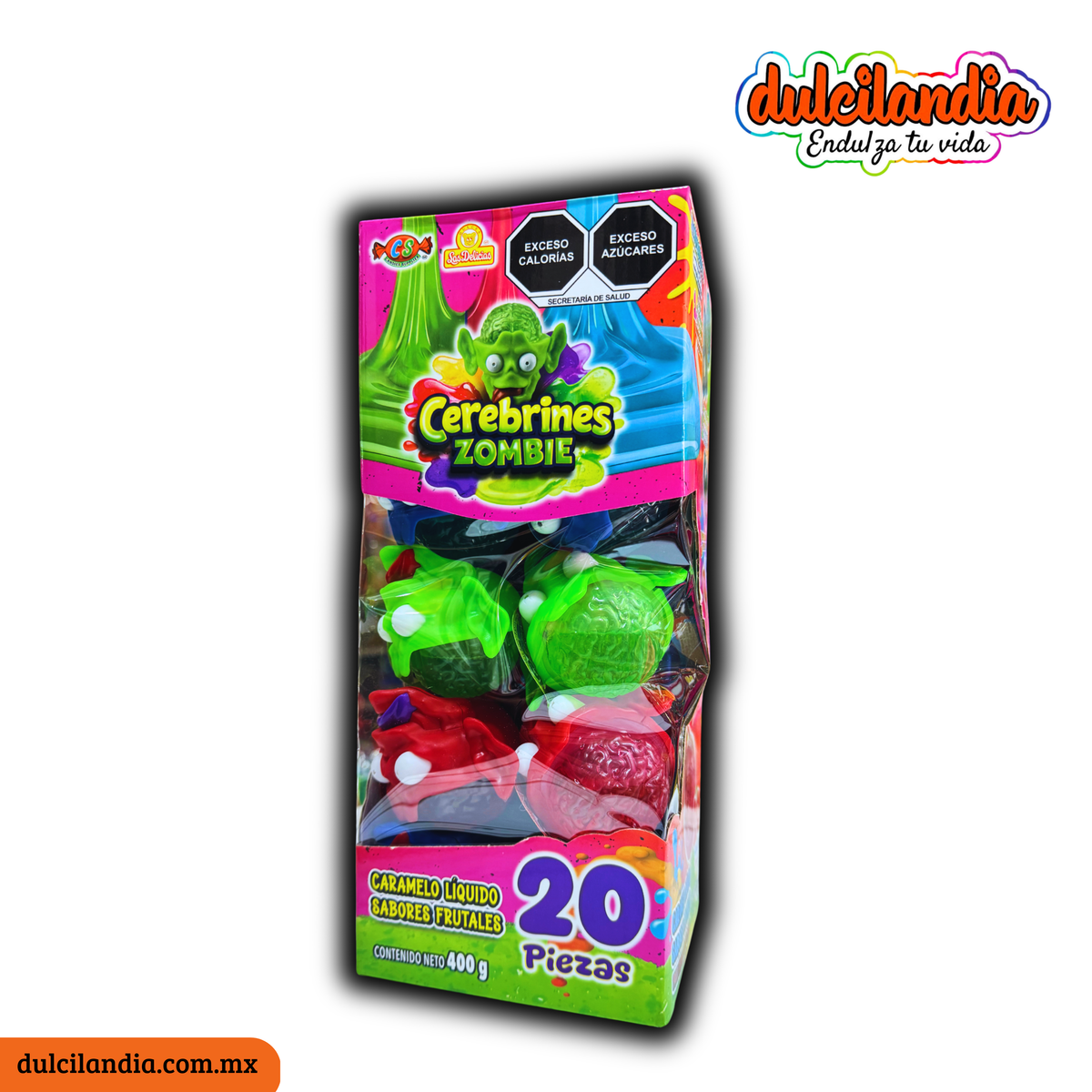 Cerebrines Zombie Caramelo Líquido 20g LAS DELICIAS Exhibidor c/20