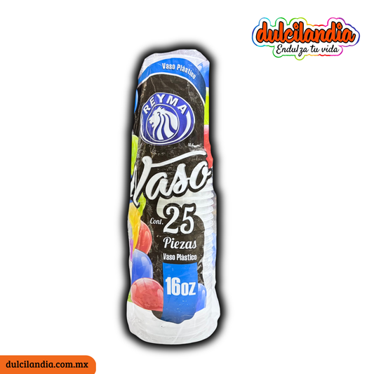 Vasos Plásticos 16oz Ancho REYMA Empaque c/25