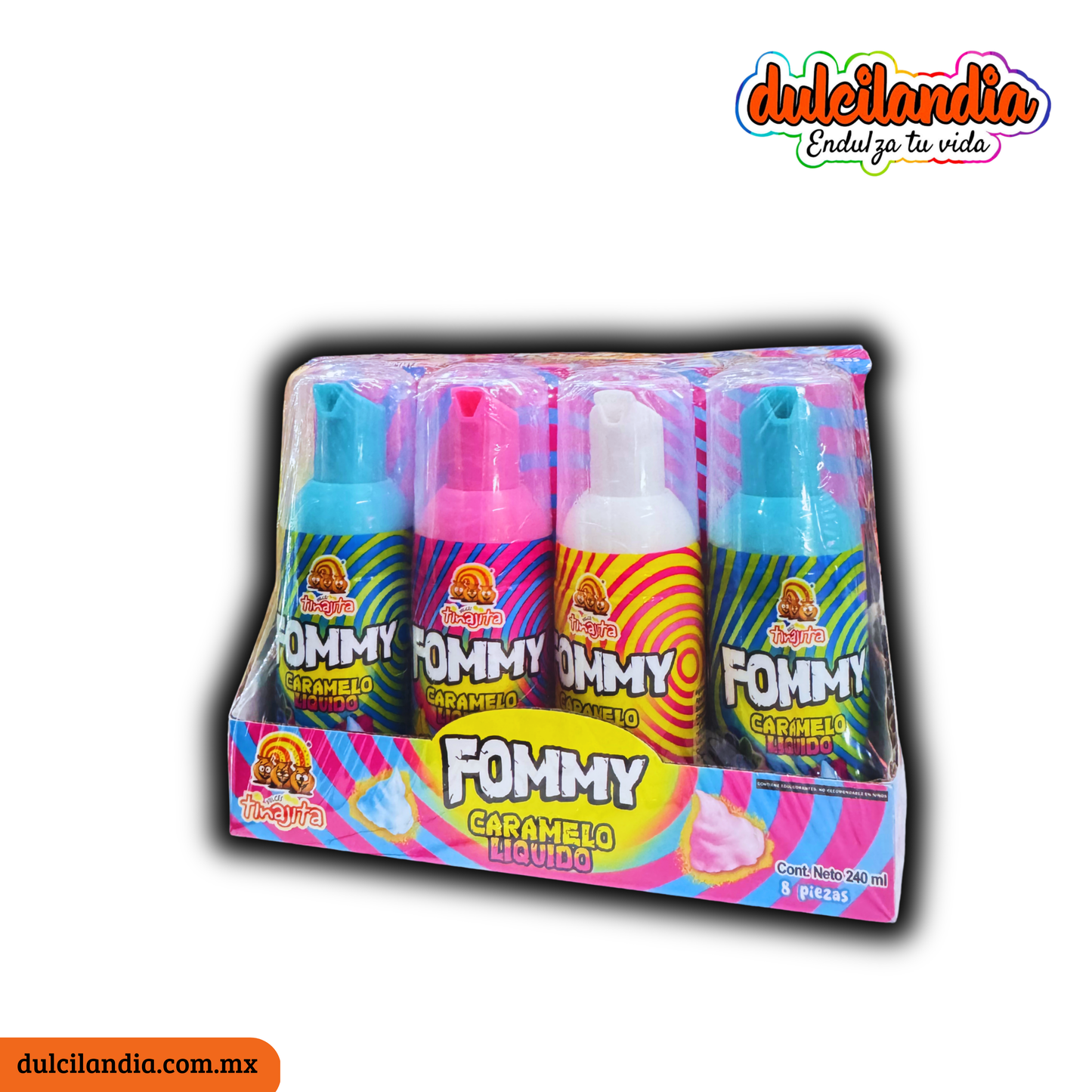 Fommy Caramelo Líquido 24  0ml TINAJITA Exhibidor c/8
