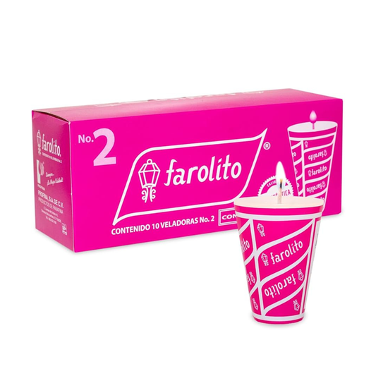 Velas de Parafina Farolito No.2 PROFINA Caja c/10