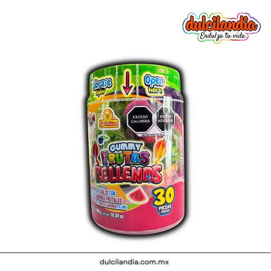 Gummy Frutas Rellenas LAS DELICIAS Vitrolero c/30