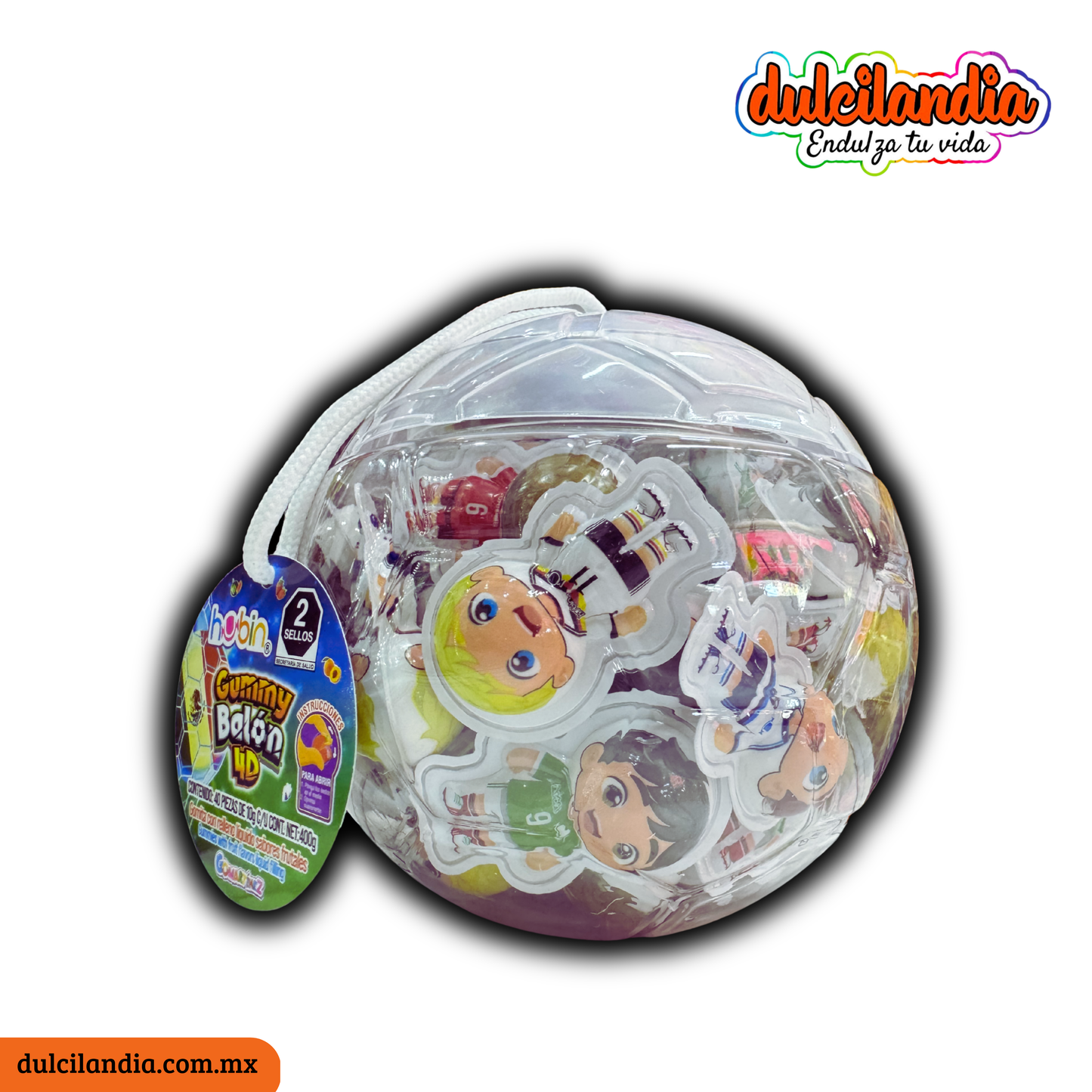Gomitas Gummy Balón 4D Rellenos 10g HUBIN Vitrolero c/40