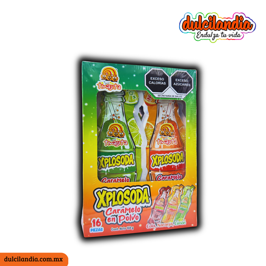 Xplosoda Caramelos en Polvo Surtidos TINAJITA Exhibidor c/16