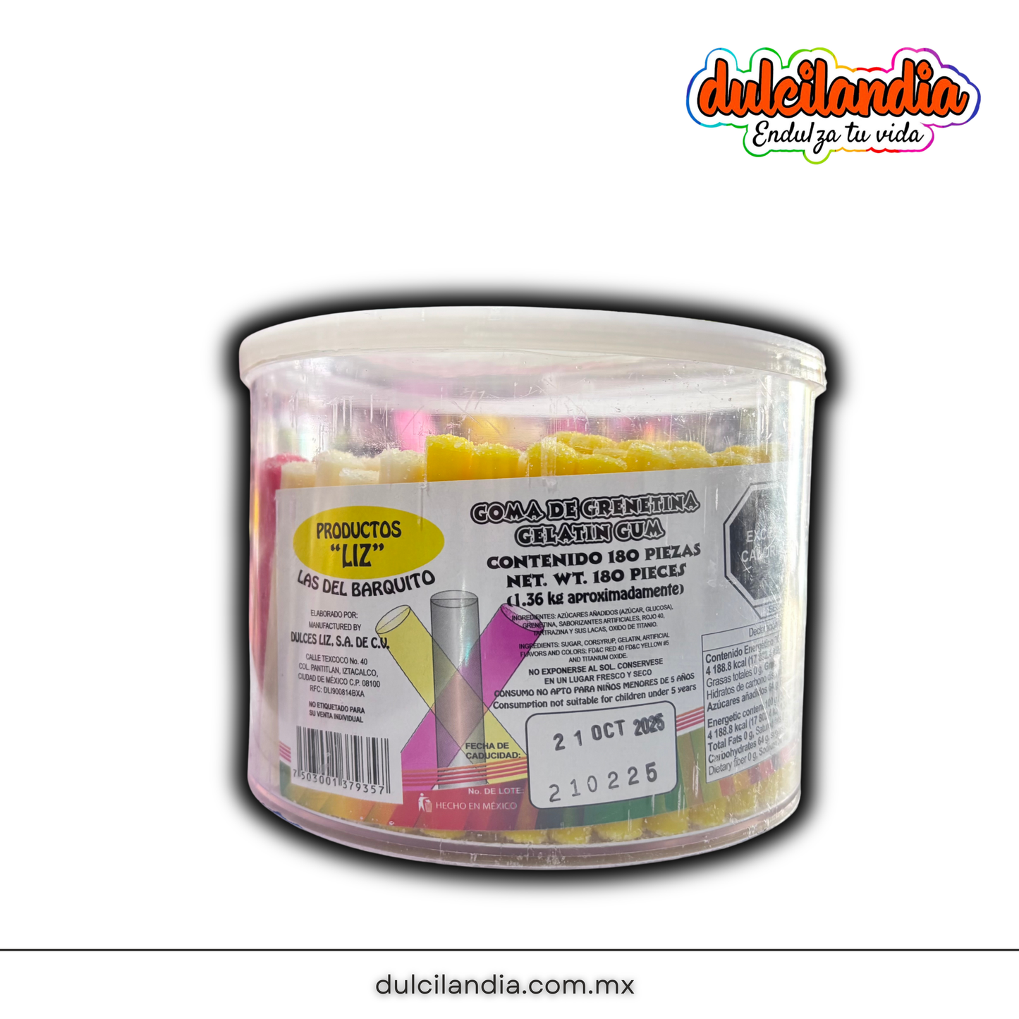 Velas de Leche / Gomas Gelatinas LIZ Vitrolero c/180