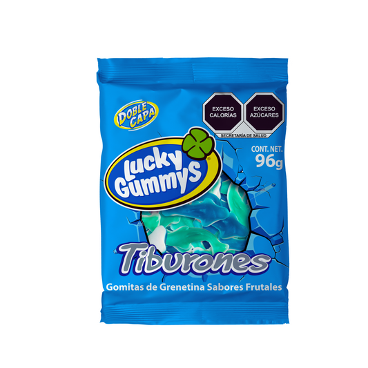 Gomitas Tiburones LUCKY GUMMYS Sobre 96g