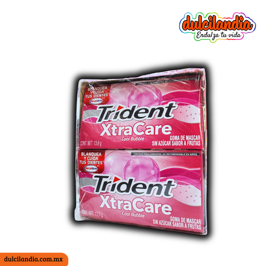 Chicles Trident XtraCare Cool Bubble 13.6g MONDELĒZ Caja c/12