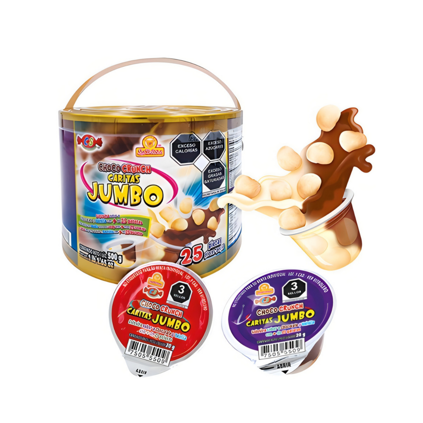 Choco Crunch Caritas Jumbo 20g LAS DELICIAS Estuche c/25