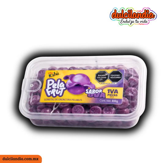 Gomitas Pelables Pela Frut Uva KALÚ Exhibidor c/160