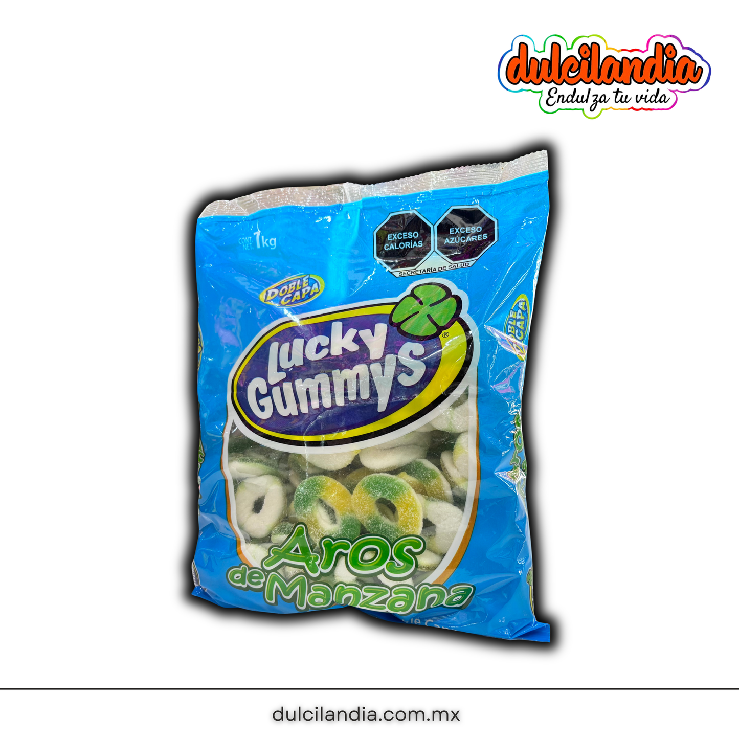 Gomitas Aros de Manzana LUCKY GUMMYS Bolsa 1Kg