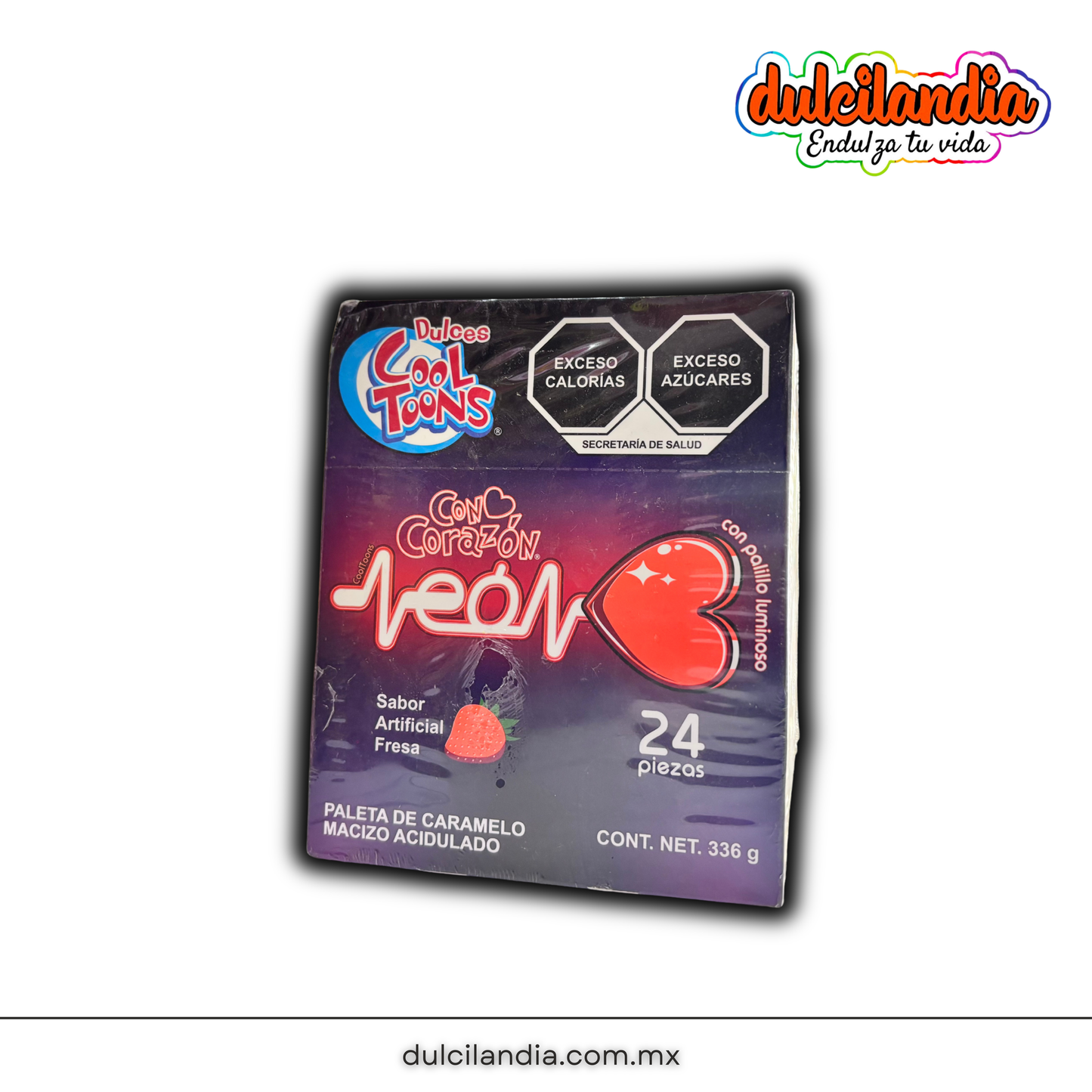 Paleta ConCorazón Neón COOL TOONS Caja c/24