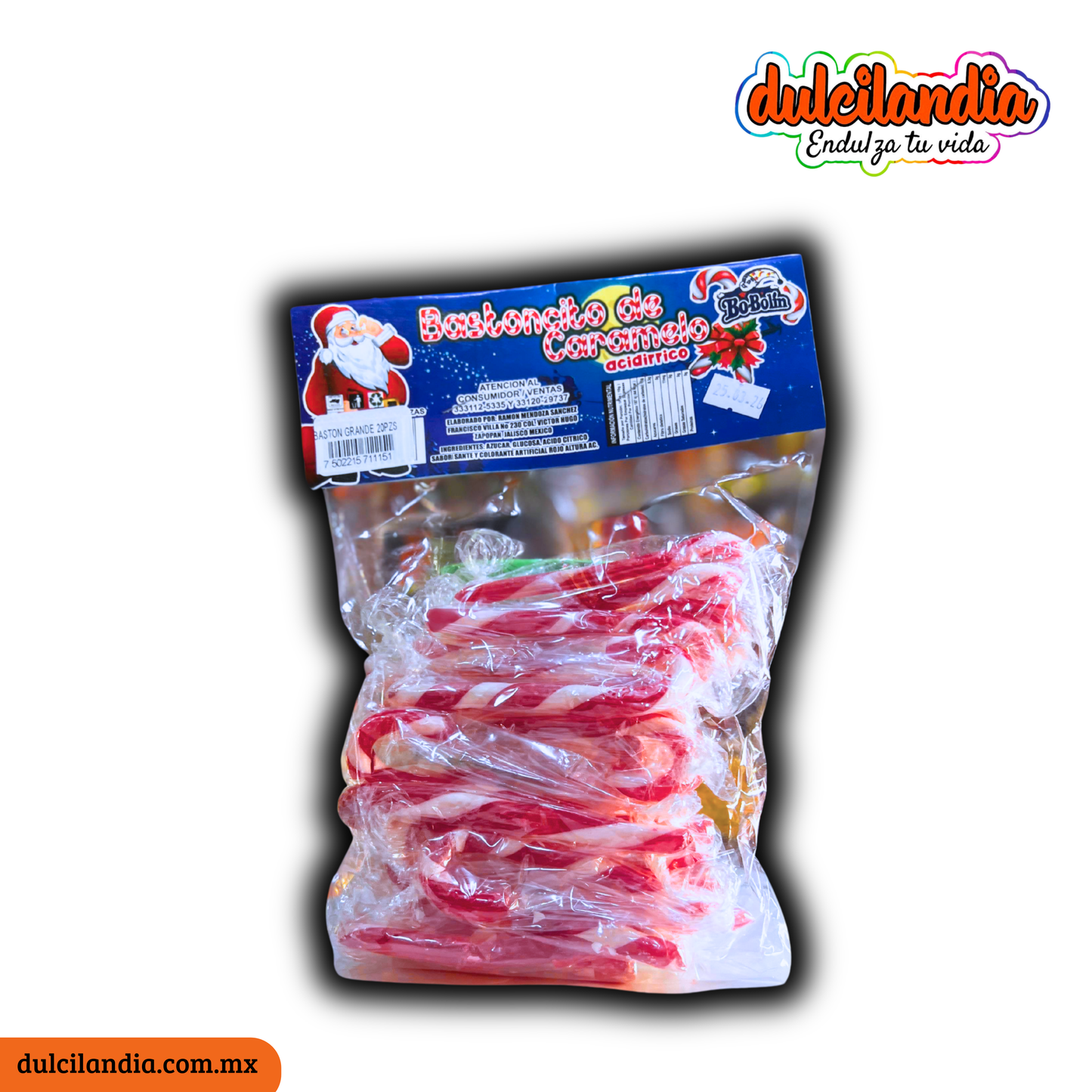 Caramelos Bastoncitos Navidad Grandes BO-BOLIN Bolsa c/20