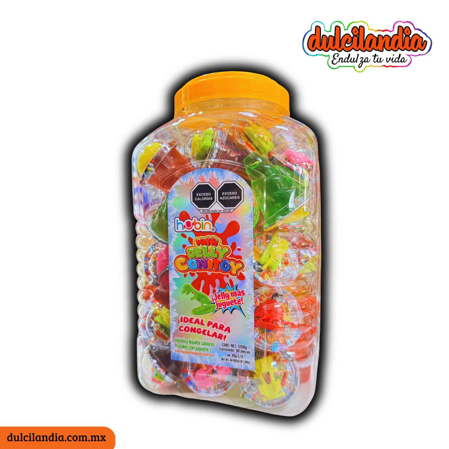 Mini Jelly Conitoy Gelatinas con Juguete Surtido 30g HUBIN Vitrolero c/40