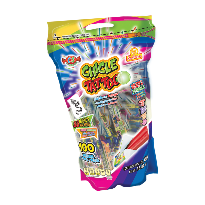 Chicle Tattoo Original 45g LAS DELICIAS Bolsa c/100