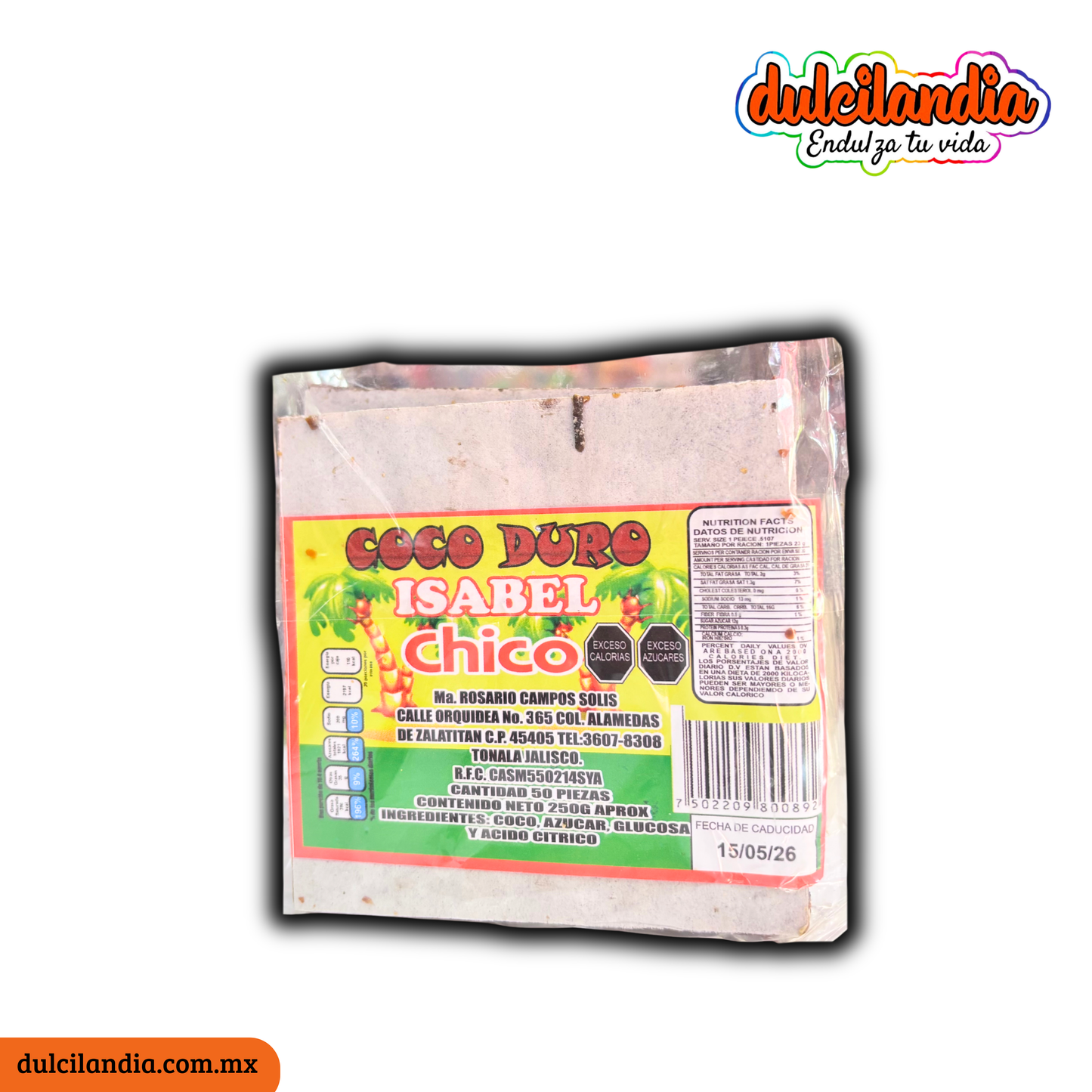 Coco Duro Rompe Muelas Chico 5g ISABEL Bolsa c/50