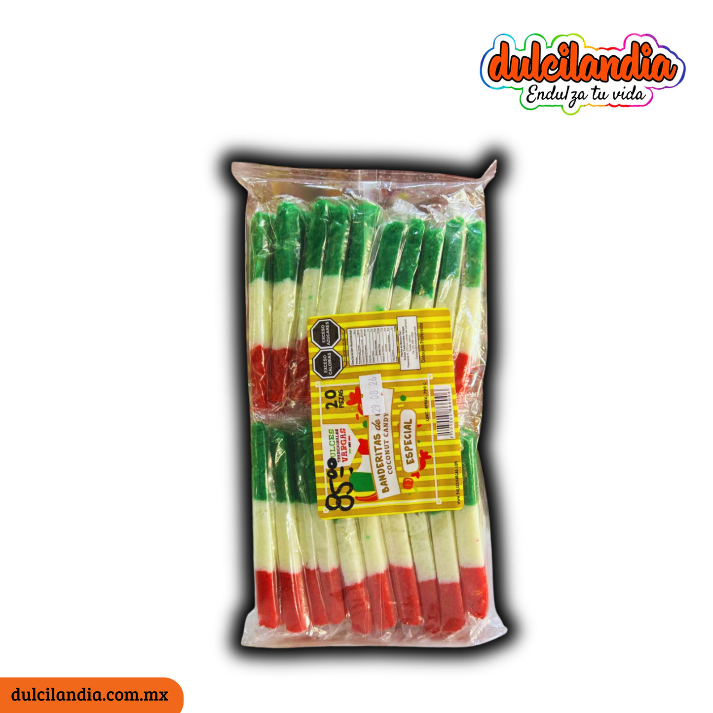 Banderas de Coco Especial 35g DULCES TRADICIONALES VARGAS Bolsa c/20