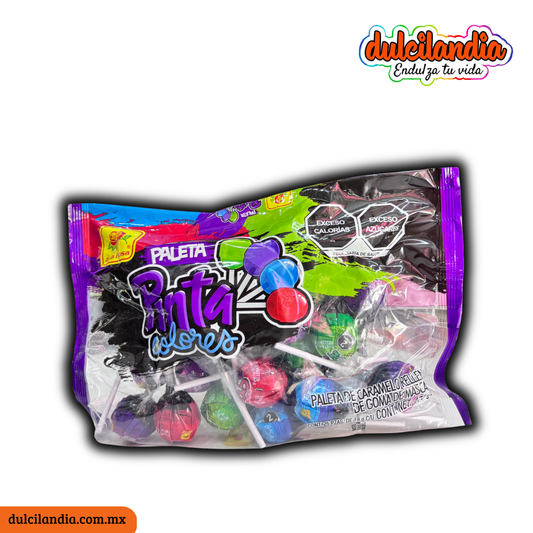 Paletas Pinta Colores Surtida 19g DE LA ROSA Bolsa c/50