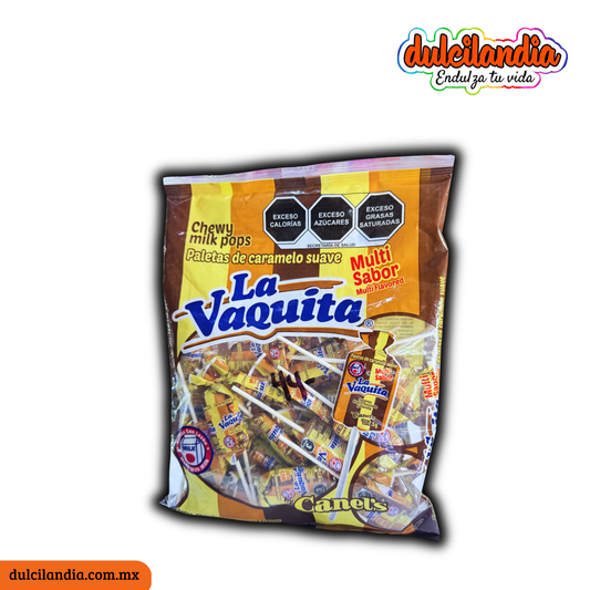 Paletas La Vaquita Multisabor Nuez, Chocolate y Vainilla 7.5g CANEL’S Bolsa c/40
