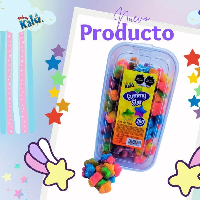 Gomitas Gummy Star Estrellas KALÚ Exhibidor c/165