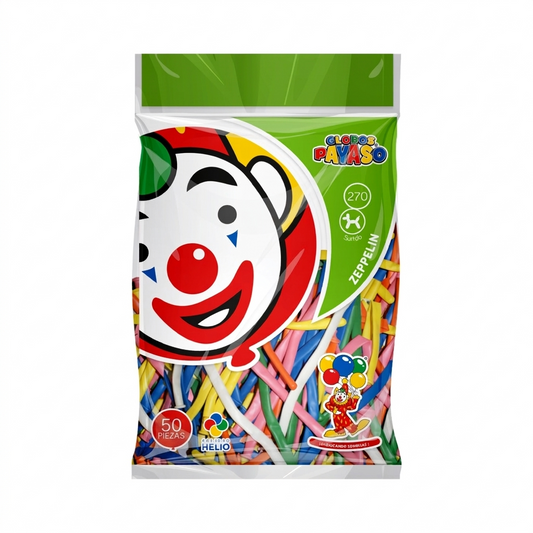 Globos #270 Zeppelin Surtidos GLOBOS PAYASO Bolsa c/50