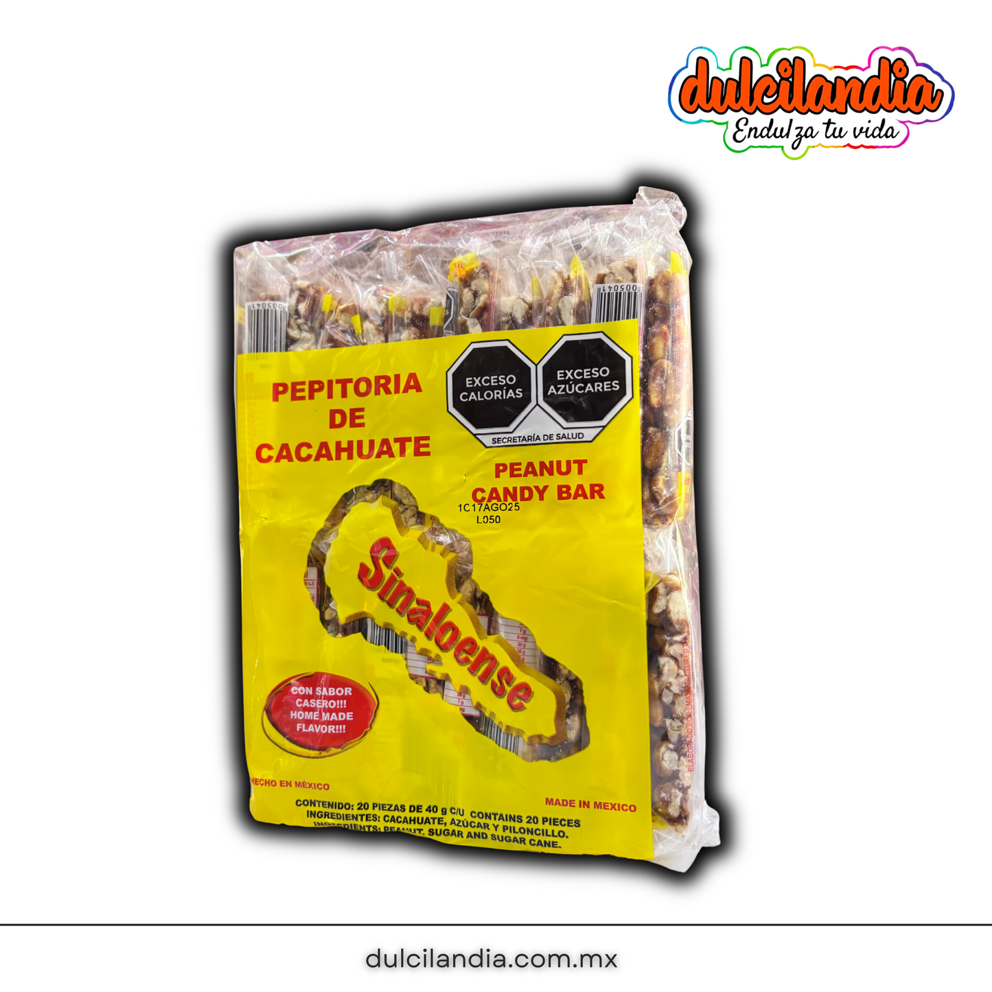 Pepitorias de Cacahuate SINALOENSE 40g Bolsa c/20
