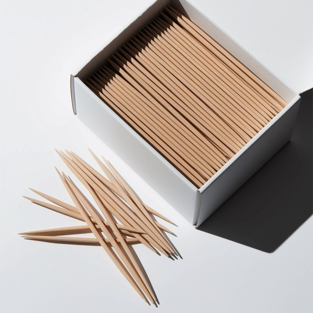 Palillos / Picadientes Redondos de Madera Doble Punta MULTICHEF Caja c/250