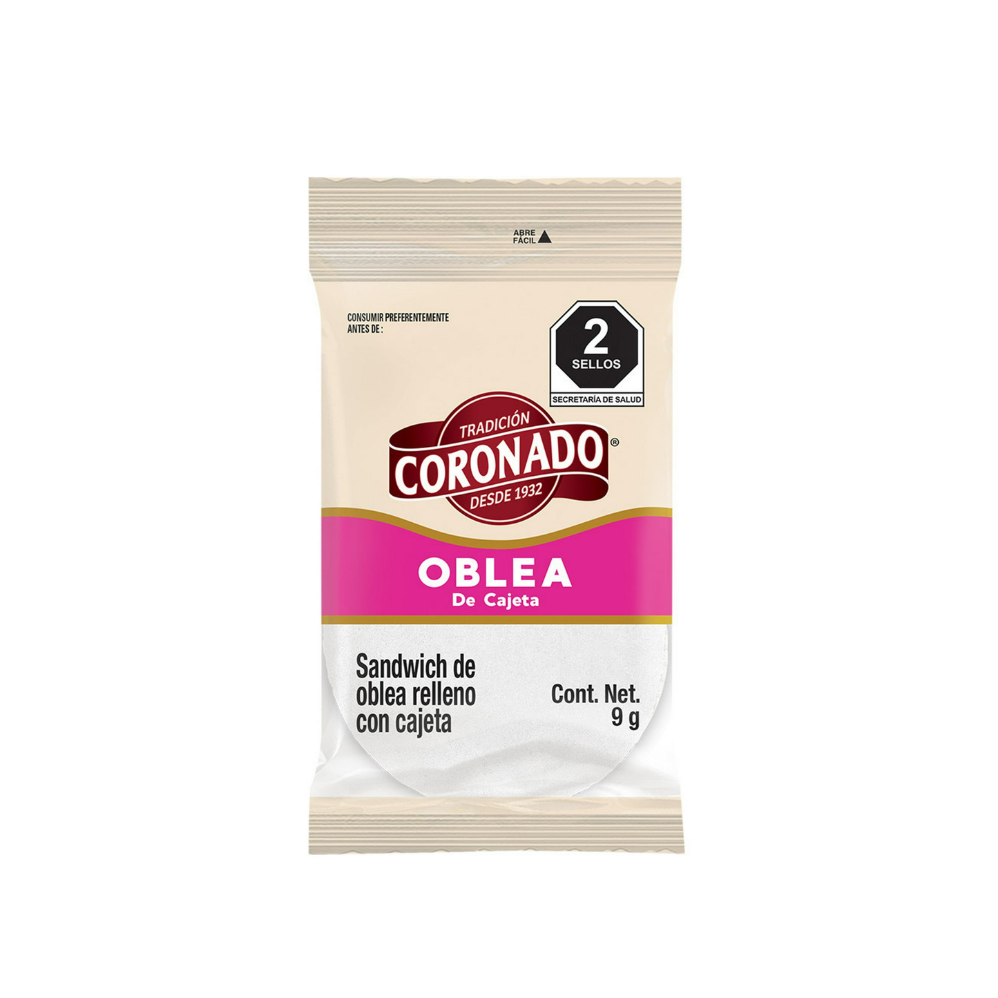 Obleas de Cajeta 9g CORONADO Tira c/10