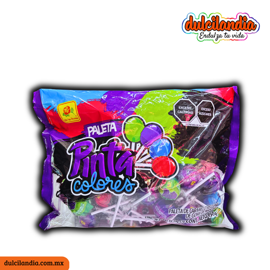 Paletas Pinta Colores Surtida 19g DE LA ROSA Bolsa c/50