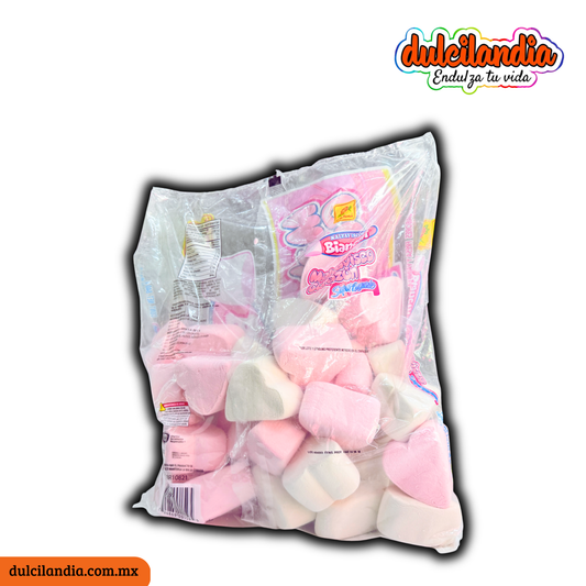 Bombones Malvaviscos Corazón Súper Gigante 28g DE LA ROSA Bolsa c/30