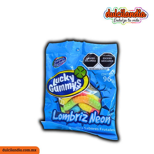 Gomitas Lombriz Neón LUCKY GUMMYS Sobre 96g
