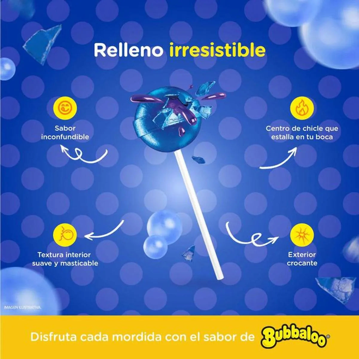 Paletas Bubbaloo Xtreme Mora Azul 16.6g MONDELĒZ Bolsa c/20