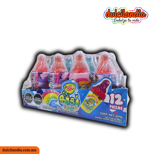 Bibi Colors Caramelo con Polvo Acidito 22g PIGÜI Caja c/12