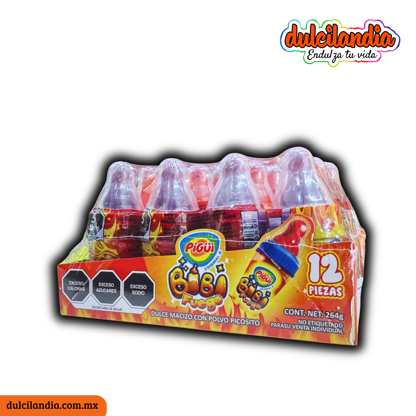 Bibi Fuego Caramelo con Polvo Picosito 22g PIGÜI Caja c/12