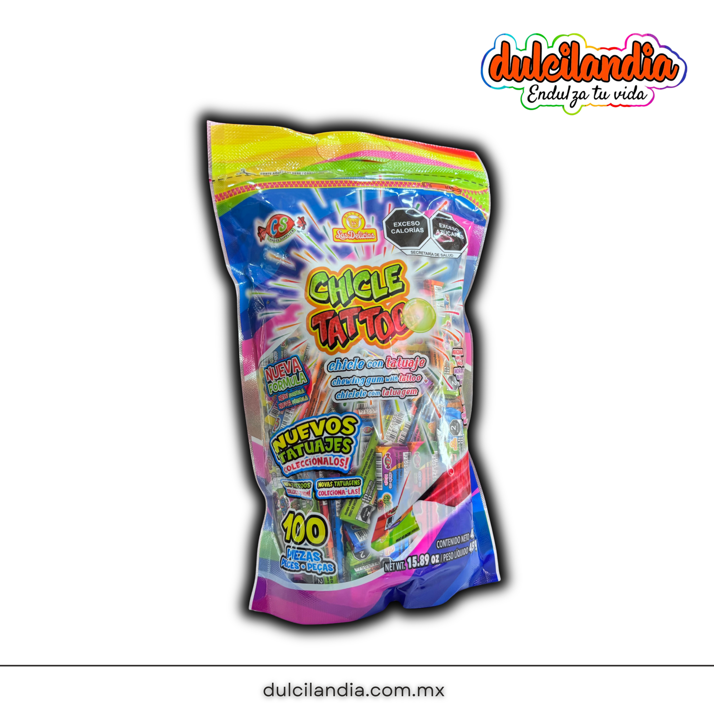 Chicle Tattoo Original 45g LAS DELICIAS Bolsa c/100