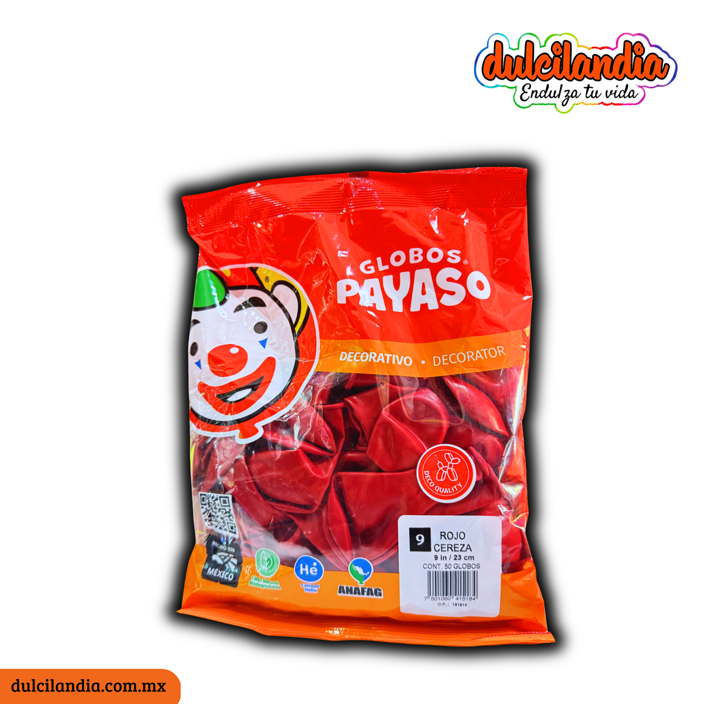 Globos #9 Rojo Cereza GLOBOS PAYASO Bolsa c/50