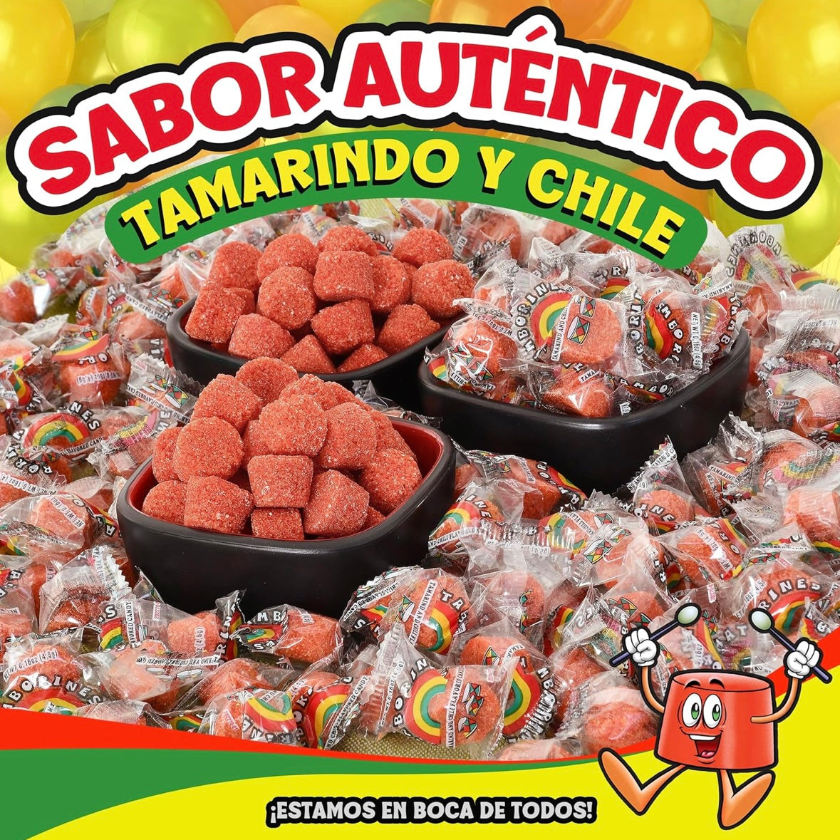 Dulces de Tamarindo Tamborines 4.5g PRISMA Bolsa c/100