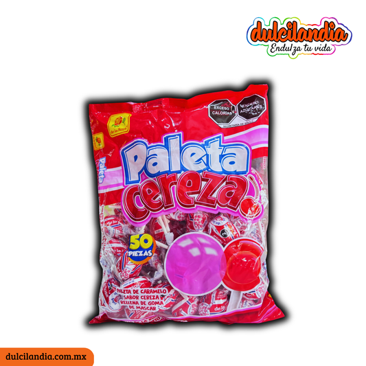 Paleta Jumbo Cereza 19g DE LA ROSA Bolsa c/50