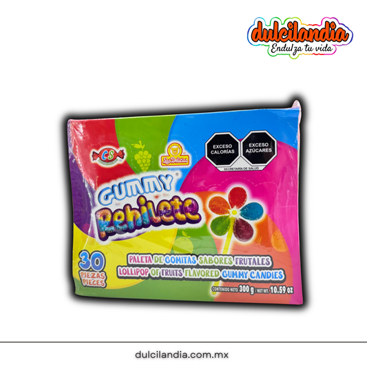 Paletas Gummy Rehilete 10g LAS DELICIAS Exhibidor c/30
