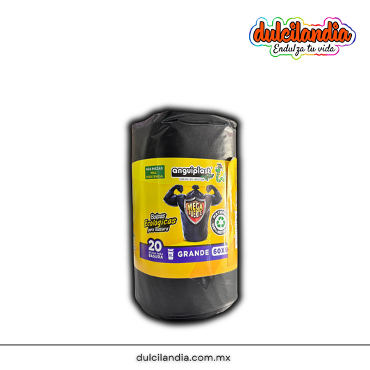 Bolsas Negras para Basura Grandes 60x90cm ANGUIPLAST Rollo c/20