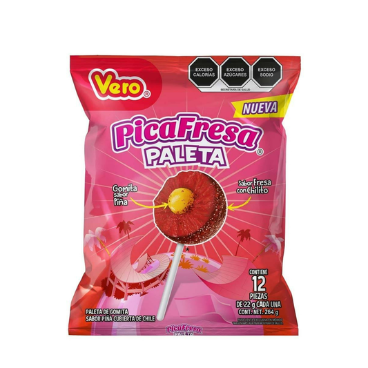 Paletas PicaFresa 22g VERO Bolsa c/12
