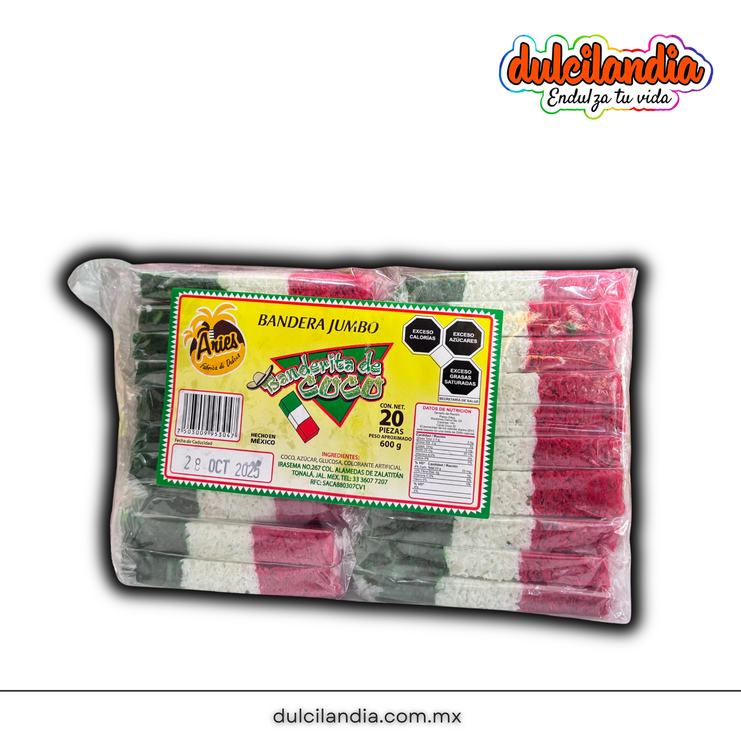 Banderas de Coco Jumbo 30g ARIES Bolsa c/20
