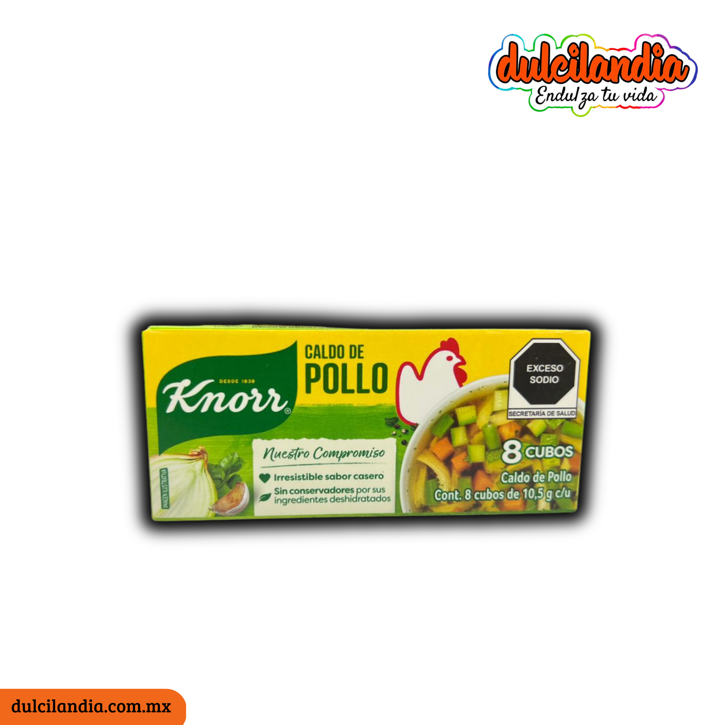 Sazonador Caldo de Pollo Suiza Cubos 10.5g KNORR Caja c/8
