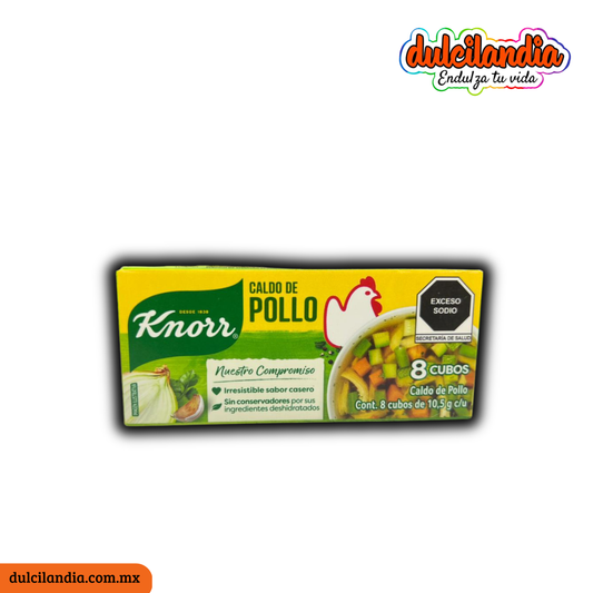 Sazonador Caldo de Pollo Suiza Cubos 10.5g KNORR Caja c/8