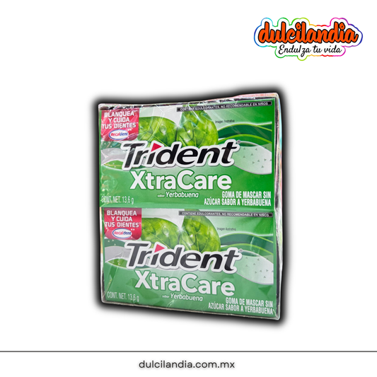 Chicles Trident XtraCare Yerbabuena 13.6g MONDELĒZ Caja c/12