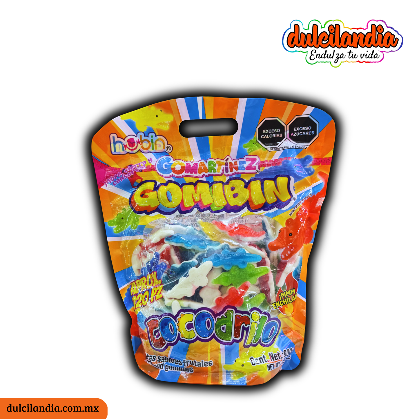 Gomitas Gomibin Cocodrilo Frutales HUBIN Bolsa 900g c/120