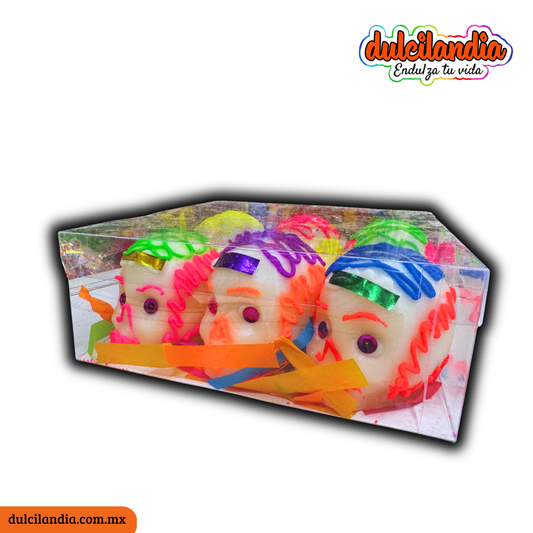 Calaveras de Azúcar Grande / Calaveritas de Azúcar Grande DIA DE MUERTOS Caja c/6