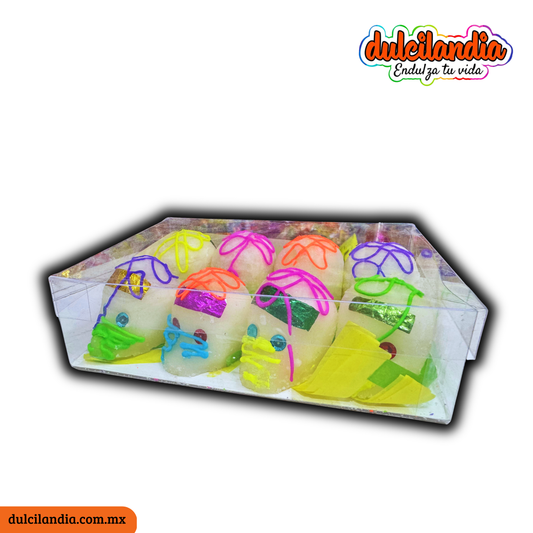 Calaveras de Azúcar / Calaveritas de Azúcar Medianas DIA DE MUERTOS Caja c/8